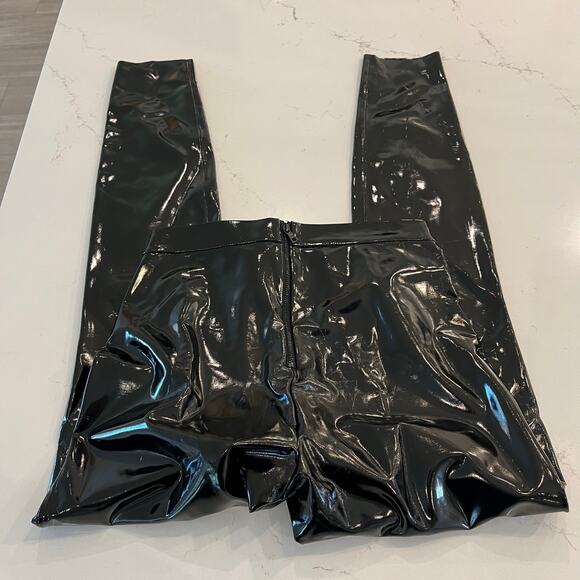 alice + olivia Maddox Back Zip Vegan Leather Leggings Pants size 4 - Picture 6 of 11